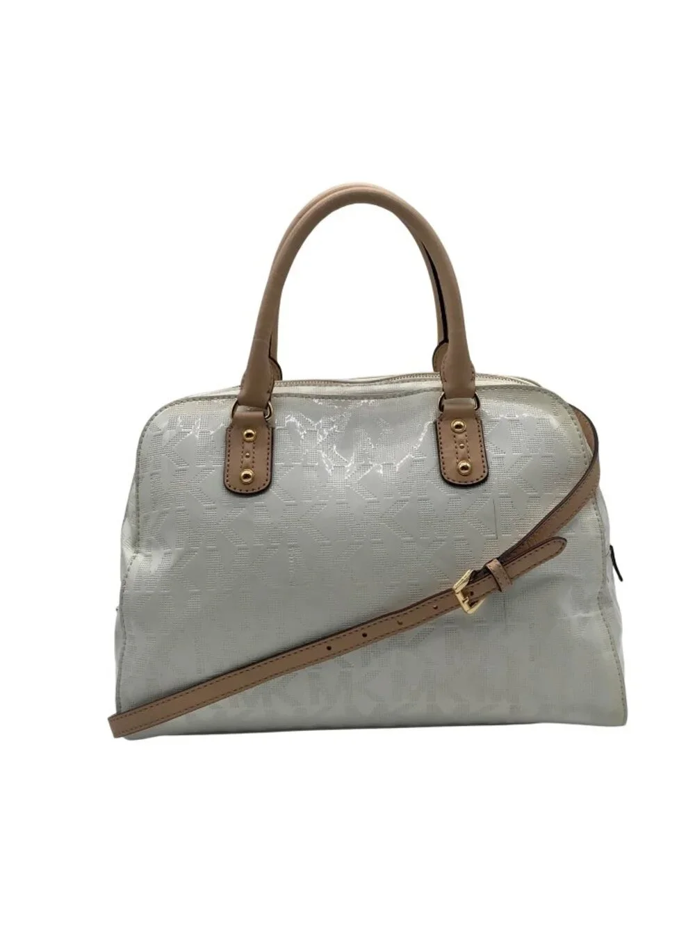 Michael Kors White Patent Leather Cindy Convertible Satchel & Wallet